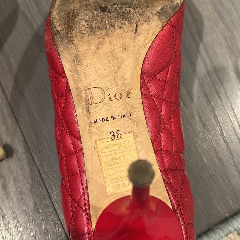 Dior Red Quilted Heels - Picture 9 of 12